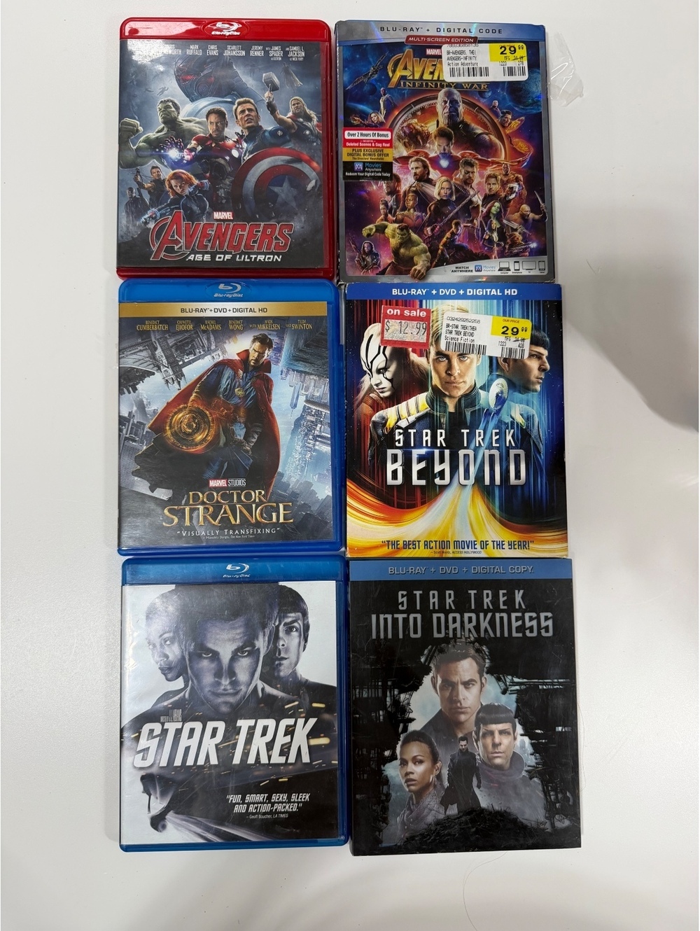 Marvel and Star Trek Blu-ray Movie Lot CD